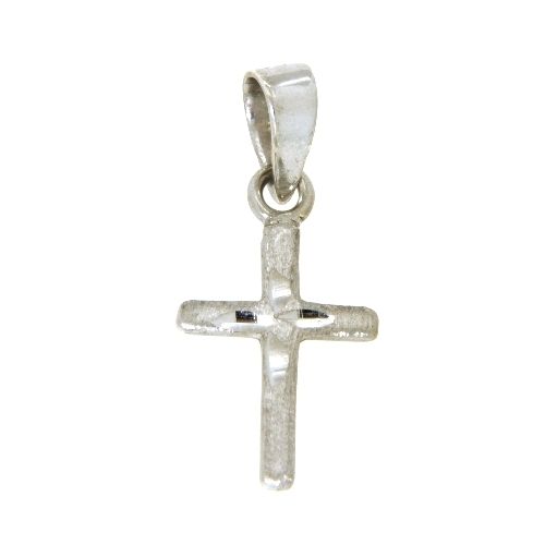 Kreuzanhänger Silber 925 rhodiniert 8,5 x 12,5mm