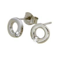 Ohrstecker Silber 925 rhodiniert Zirkonia