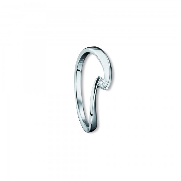 Ring Brillant 0,04 ct. 585 Weißgold Größe 54