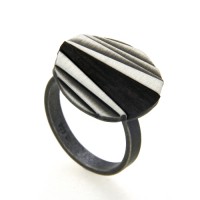 Ring Silber 925 oxidiert Ebenholz Weite 58