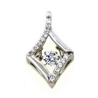 Anhänger Silber 925 rhodiniert Dancing Stone Zirkonia 