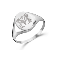 Names4ever Siegelring Silber 925 Damen oval mit Initial und Namen ZZR2029