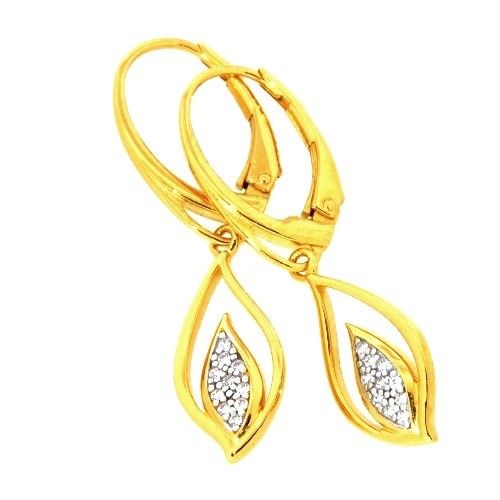 Ohrpendel Silber 925 rhodiniert und ergoldet Zirkonia