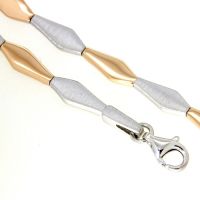 Armband Silber 925 rhodiniert und rosé vergoldet 19 cm 