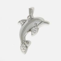Anhänger Silber 925 rhodiniert Delfin 