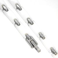 Armband Edelstahl Keramik weiß 19 cm