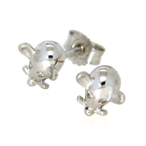Ohrstecker Silber 925 rhodiniert Maus