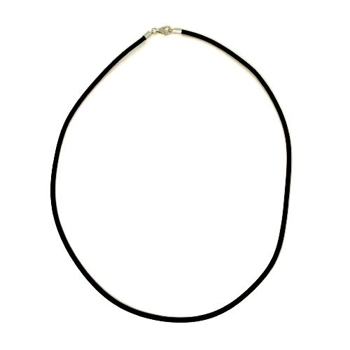 Kautschukcollier (2mm) Silber 925 rhodiniert 55 cm