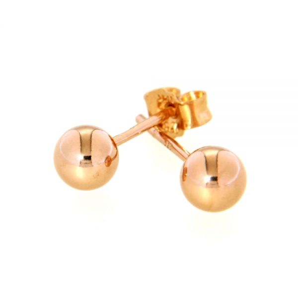 Ohrstecker Silber 925 rosé vergoldet 5 mm