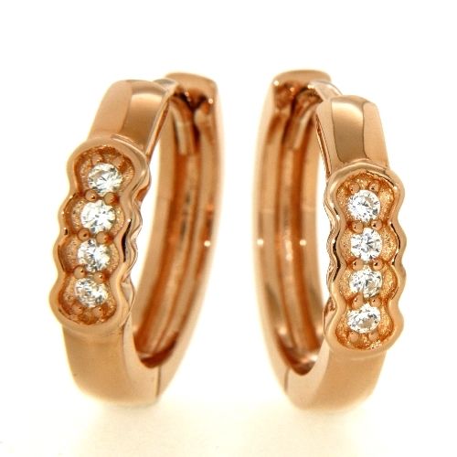 Scharnierceolen Silber 925 rosé vergoldet Zirkonia