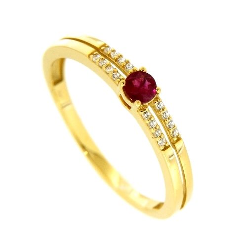Ring Gold 333 Zirkonia Rubin Weite 62