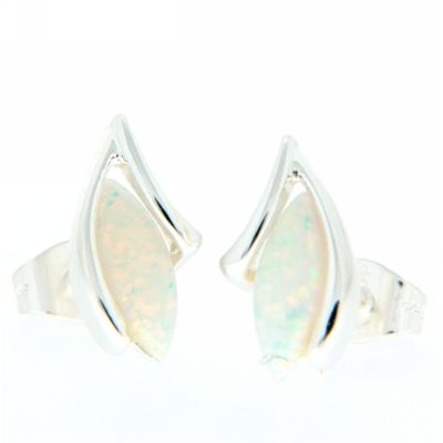 Ohrstecker Silber 925 synthetischer Opal