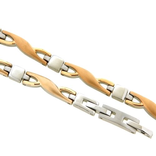 Armband Titan bicolor IP rosé 19+2 cm Zirkonia
