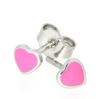 Ohrstecker Silber 925 Herz pink