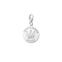 Names4ever Charm Silber 925 Baby Krone mit Namen und Datum ZNB28
