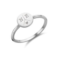 Names4ever Siegelring Silber 925 Damen Disc mit drei Initialen ZZR4015