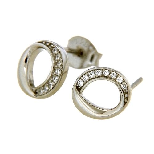 Ohrstecker Silber 925 rhodiniert Zirkonia