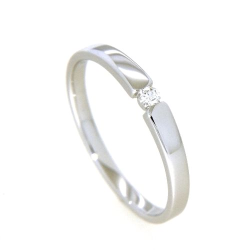 Ring Weißgold 585 Brillant 0,06 ct. Weite 52