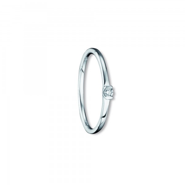 Ring Brillant 0,04 ct. 585 Weißgold Größe 54