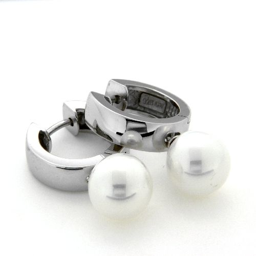 Scharniercreolen Silber 925 rhodiniert