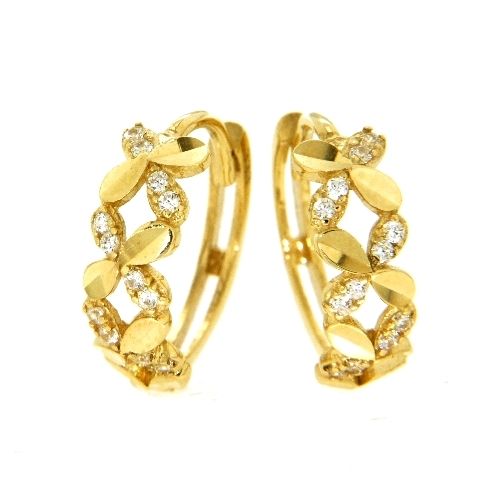 Scharniercreolen Gold 333 Zirkonia