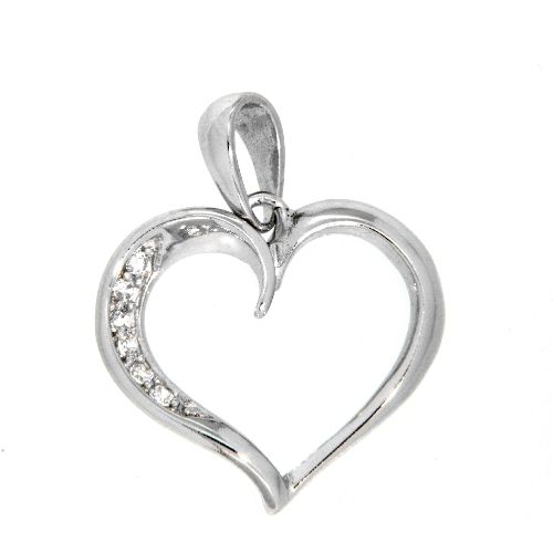 Herzanhänger Silber 925 rhodiniert Zirkonia