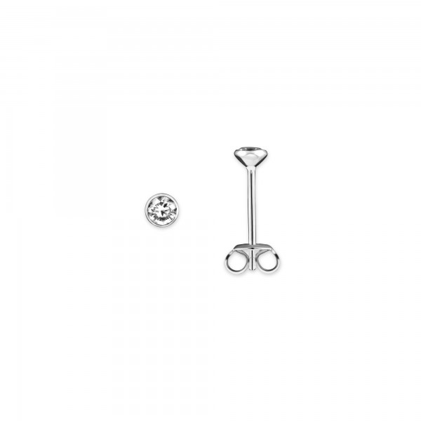 Ohrstecker Zarge 3,5 mm Zirkonia 925 Silber rhodiniert