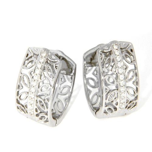 Scharniercreolen Silber 925 rhodiniert