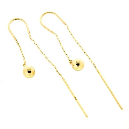 Ohrdurchzieher Gold 333 mit Bügel und Kugel