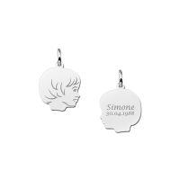 Names4ever Anhänger Silber 925 Mädchen Kinderkopf klein mit Rückseitengravur