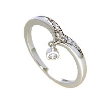 Ring Silber 925 rhodiniert Weite 52 Zirkonia
