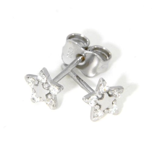 Ohrstecker Weißgold 333 Stern