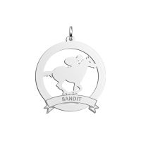 Names4ever Anhänger Silber 925 Jockey Pferde Schmuck mit Gravur 30 mm