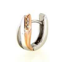 Scharniercreolen Silber 925 rhodiniert & rosé vergoldet Zirkonia