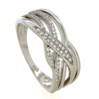 Ring Silber 925 rhodiniert Zirkonia Weite 64