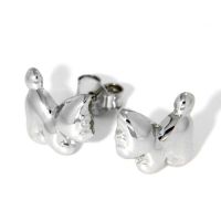 Ohrstecker Silber 925 rhodiniert Katze 