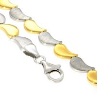 Armband Silber 925 bicolor rhodiniert & vergoldet 19 cm