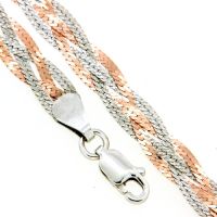 Kette Silber 925 rhodiniert & rosé vergoldet 45 cm