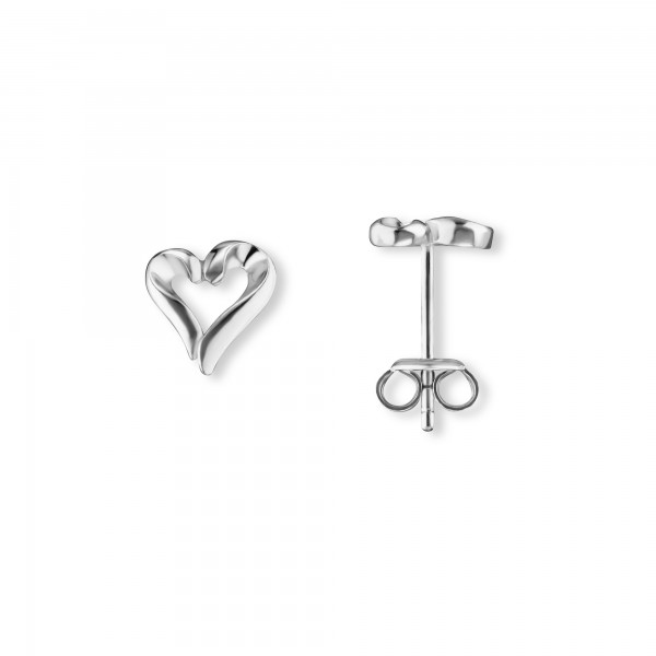 Ohrstecker Herz 925 Silber rhodiniert