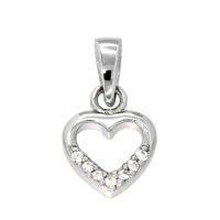 Anhänger Silber 925 rhodiniert Herz 