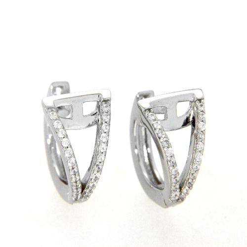 Scharniercreolen Silber 925 rhodiniert