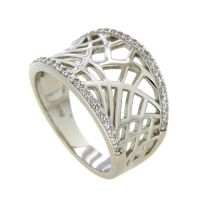 Ring Silber 925 rhodiniert Zirkonia Weite 58