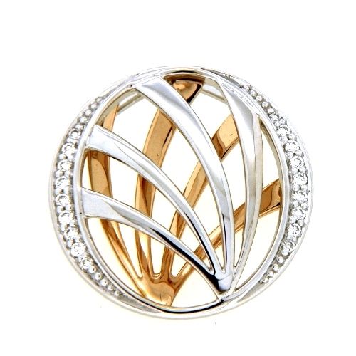 Anhänger Gold 585 Brillant 0,075 ct. WSI bicolor Rotgold &amp; Weißgold