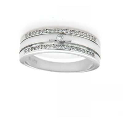 Ring Silber 925 rhodiniert Weite 58