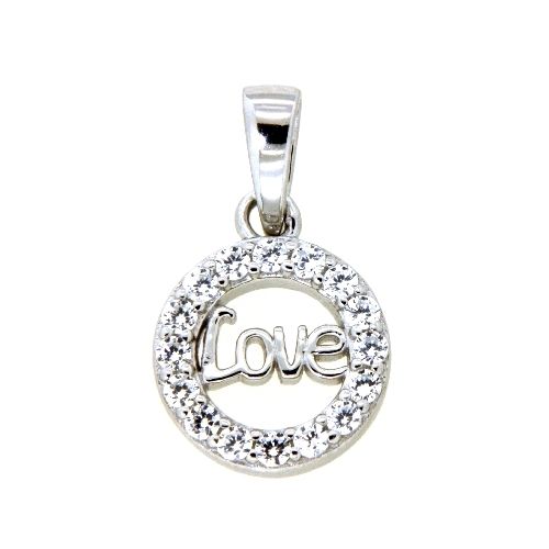Anhänger Silber 925 rhodiniert love Zirkonia