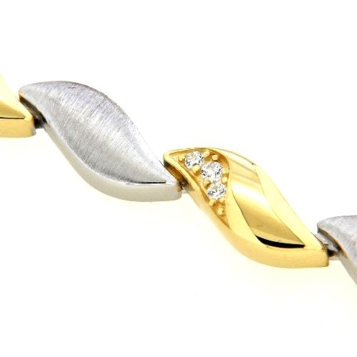 Kette Silber 925 rhodiniert &amp; gelb vergoldet 45 cm Zirkonia