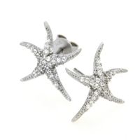 Ohrstecker Silber 925 rhodiniert Seestern