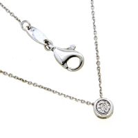 Collier Weißgold 585 45 cm Brillant 0,01ct 