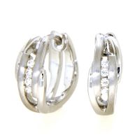 Scharniercreolen Silber 925 rhodiniert Zirkonia