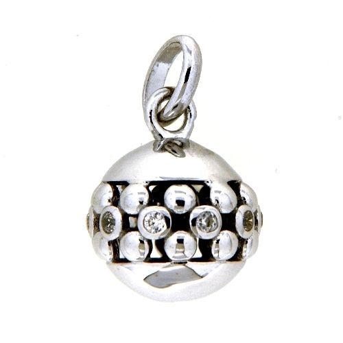 Anhänger Silber 925 rhodiniert Zirkonia Glöckchen